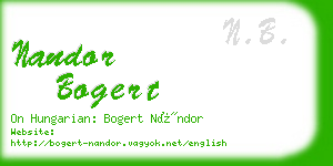 nandor bogert business card